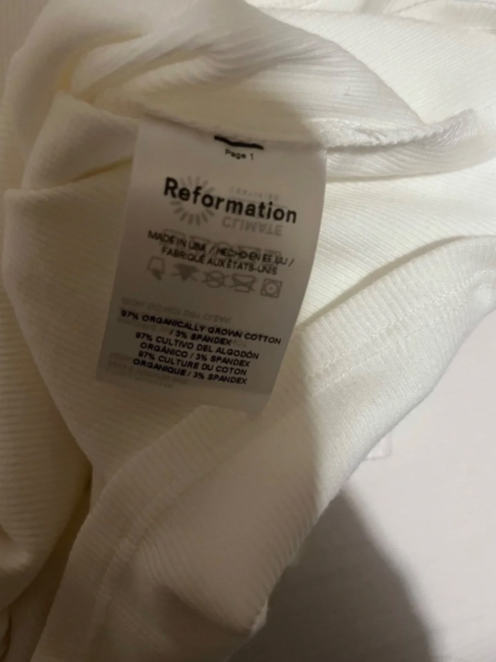 Reformation Muse Tee White T-shirt XS - Picture 2 of 3